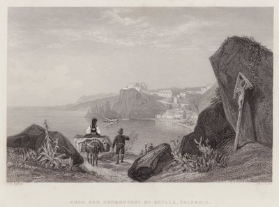 Rock and Promontory of Scylla, Calabria, Italy (engraving) by Thomas Brabazon Aylmer
