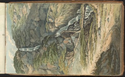 Album of Landscape and Figure Studies: A Waterfall by Thomas Bradshaw
