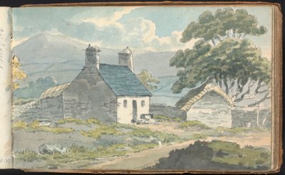 Album of Landscape and Figure Studies: Two Stone Cottages by Thomas Bradshaw