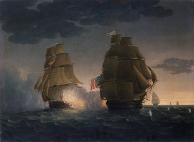 Escape of H.M.S. Belvidera from the U.S. Frigate President by Thomas Butterworth