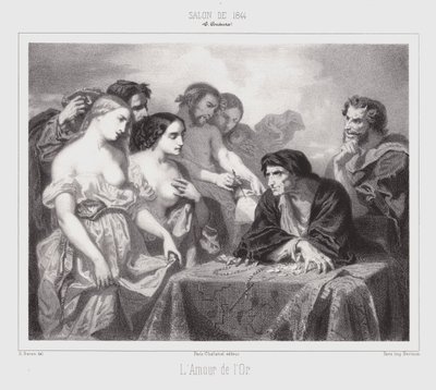 The Love of Gold (engraving) by Thomas Couture
