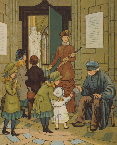 Rouen: Blind Pierre (color lithograph) by Thomas Crane