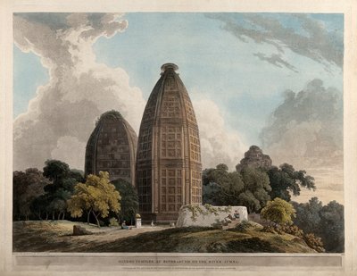 Hindoo Temples at Bindrabund on the River Jumna by Thomas Daniell
