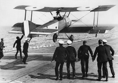 Squadron Commander Edwin Dunning Landing a Sopwith Pup on Board HMS Furious by Thomas E. and Horace Grant Grant