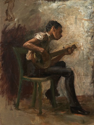 Study for Black Boy Dancing: The Banjo Player, c.1877 by Thomas Eakins