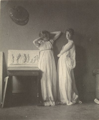 Two Female Models in Classical Costume with Eakins