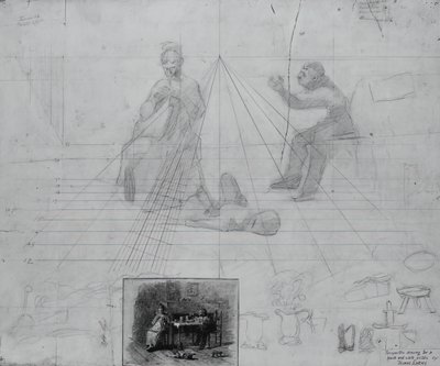 Untitled Perspective Study for Illustration for Magazine Story, Mr. Neelus Peeler