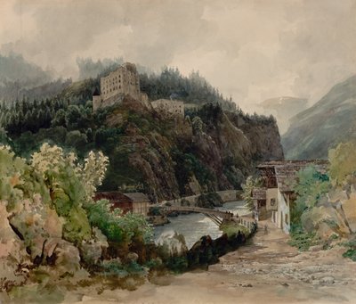 View of Landeck Castle in Tyrol by Thomas Ender