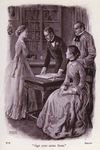 Illustration for The Woman In White by Wilkie Collins by Thomas Eyre Macklin