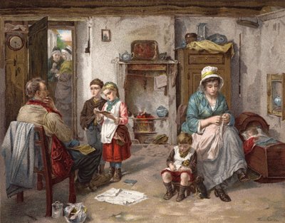 The School Board in the Cottage by Thomas Faed