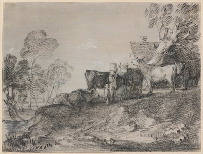 Landscape with Cattle by a Cottage by Thomas Gainsborough