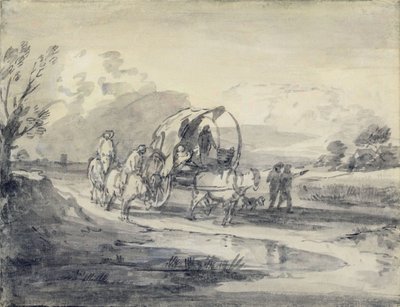 Open Landscape with Herdsman and Covered Cart, c.1780-85 by Thomas Gainsborough