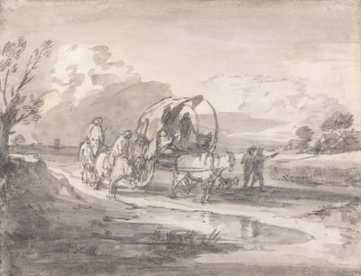 Open Landscape with Horsemen and Covered Cart by Thomas Gainsborough