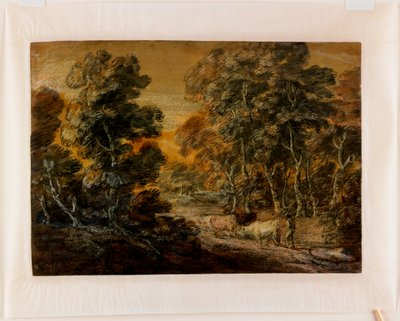 Wooded Landscape with Herdsman and Cattle by Thomas Gainsborough