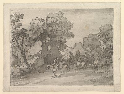 Wooded Landscape with Riders by Thomas Gainsborough