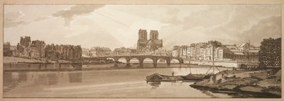 A Selection of Twenty of the Most Picturesque Views in Paris: View of Pont de la Tournelle, 1802 by Thomas Girtin