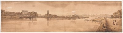A Selection of Twenty of the Most Picturesque Views in Paris: View of the Village of Chaillot, taken from Pont de la Concorde by Thomas Girtin