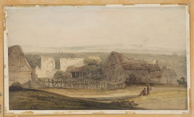An Extensive Building with Farm Buildings and Church Ruin by Thomas Girtin