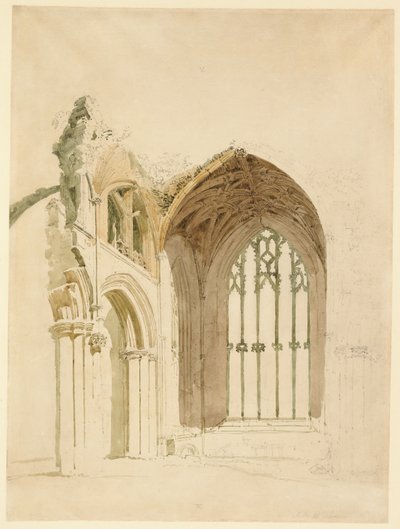 Melrose Abbey: The East Window by Thomas Girtin