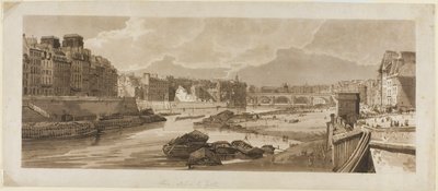 View of the City with the Louvre, etc., taken from Pont Marie, from A Selection of Twenty of the Most Picturesque Views in Paris by Thomas Girtin