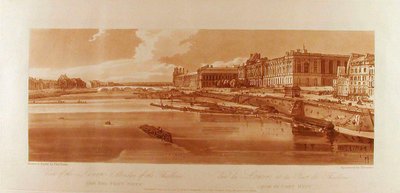 View of the Louvre & Bridge of the Thuilleries taken from Pont-Neuf by Thomas Girtin