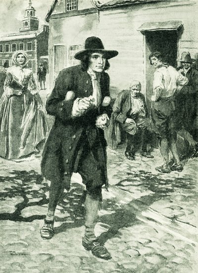Benjamin Franklin Arriving in Philadelphia by Thomas Heath Robinson