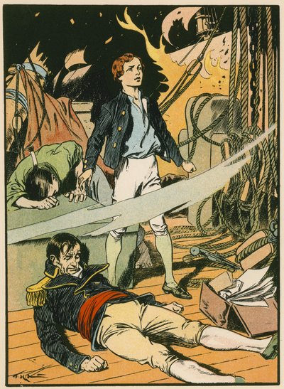 Casabianca on the Burning Ship by Thomas Heath Robinson