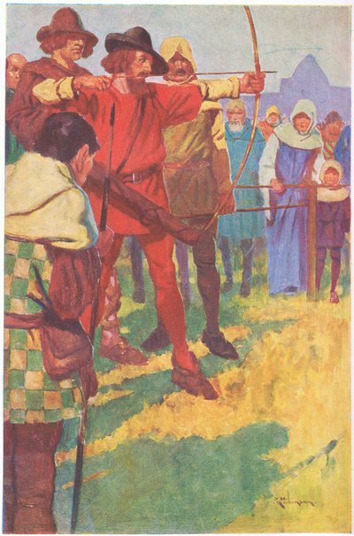 He Poised His Bow for a Brief Instant, and Then Loosed the String by Thomas Heath Robinson
