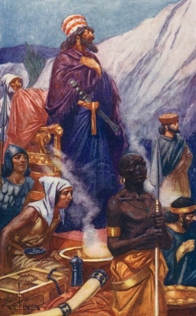 He sprang up from his throne with a cry of grief and rage by Thomas Heath Robinson
