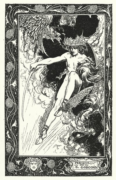 Perseus and Gorgons by Thomas Heath Robinson