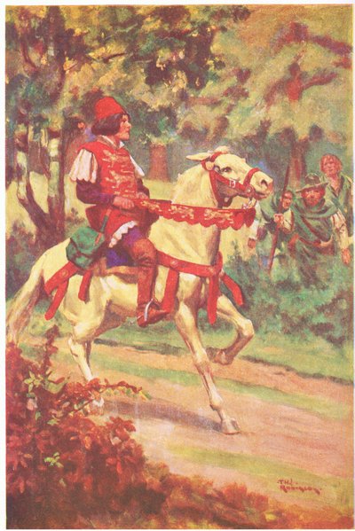 Robin and his companion saw master Patrington riding towards them by Thomas Heath Robinson