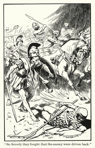 So fiercely they fought that the enemy were driven back by Thomas Heath Robinson