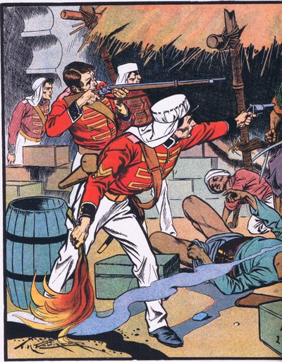 The Destruction of the Magazine at Delhi by Thomas Heath Robinson
