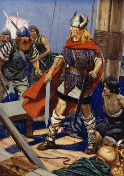 Guldred the Wolf and companions in The Storming of Rovan Hold by Thomas Heath Robinson