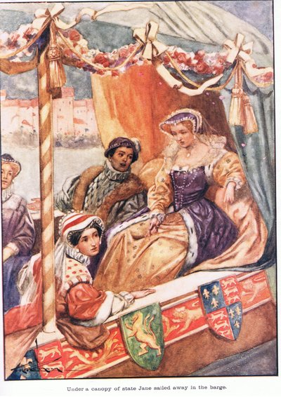 Under a Canopy of State, Jane Sailed Away in the Barge by Thomas Heath Robinson