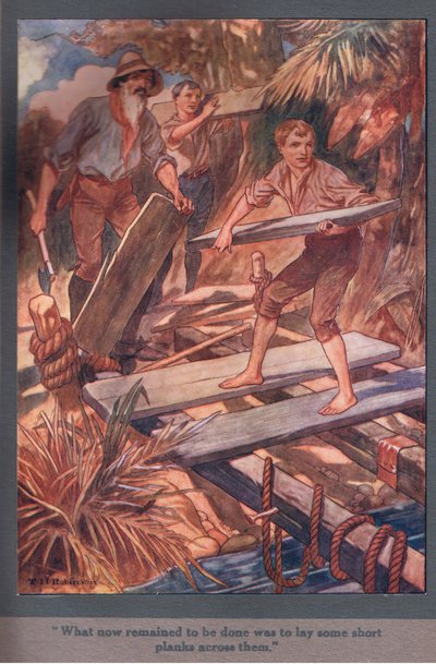 What Now Remained to Be Done Was to Lay Some Short Planks Across Them by Thomas Heath Robinson