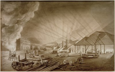 Rolling Mill in Merthyr Tydfil by Thomas Hornor