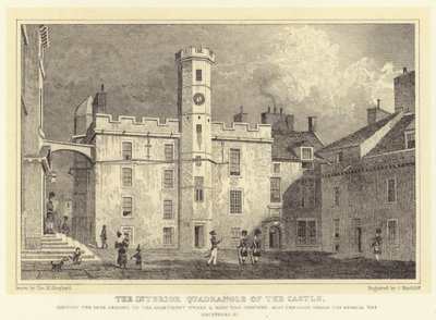 The Interior Quadrangle of the Castle, Showing the Door Leading to the Apartment Where Queen Mary Was Confined, Also the Room Where the Regalia Was Discovered by Thomas Hosmer (after) Shepherd