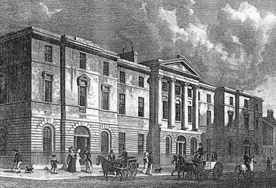 Exchange Buildings, Leith, engraved by T. Higham by Thomas Hosmer Shepherd