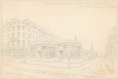 Fleet Market from Holborn Bridge by Thomas Hosmer Shepherd