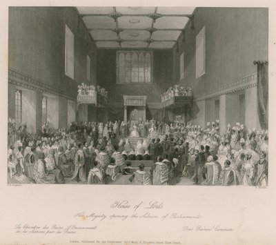 Her Majesty Opening the Session of Parliament at the House of Lords by Thomas Hosmer Shepherd