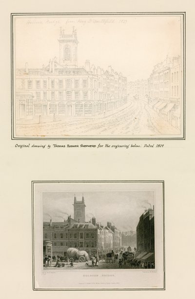 Holborn Bridge, London by Thomas Hosmer Shepherd