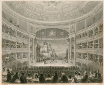 Interior view of Drury Lane Theatre, London by Thomas Hosmer Shepherd