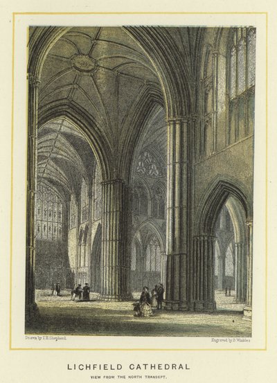 Lichfield Cathedral, view from the north transept by Thomas Hosmer Shepherd