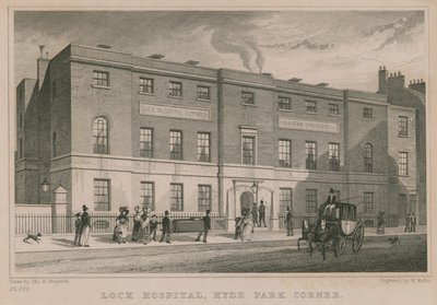 Lock Hospital, Hyde Park Corner, London by Thomas Hosmer Shepherd
