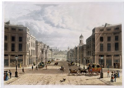 Regent Street, from Piccadilly, engraved by J. Bluck, pub. 1822 by Ackermann