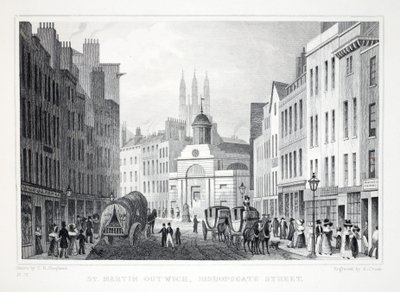 St Martin Outwich, Bishopsgate Street, from London and its Environs in the Nineteenth Century by Thomas Hosmer Shepherd