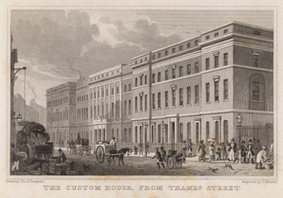 The Custom House, from Thames Street by Thomas Hosmer Shepherd