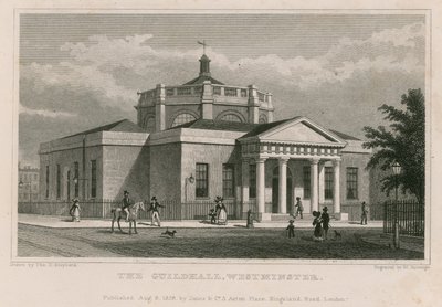 The Guildhall, Westminster, London by Thomas Hosmer Shepherd