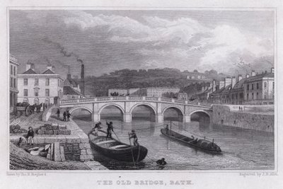 The Old Bridge, Bath by Thomas Hosmer Shepherd